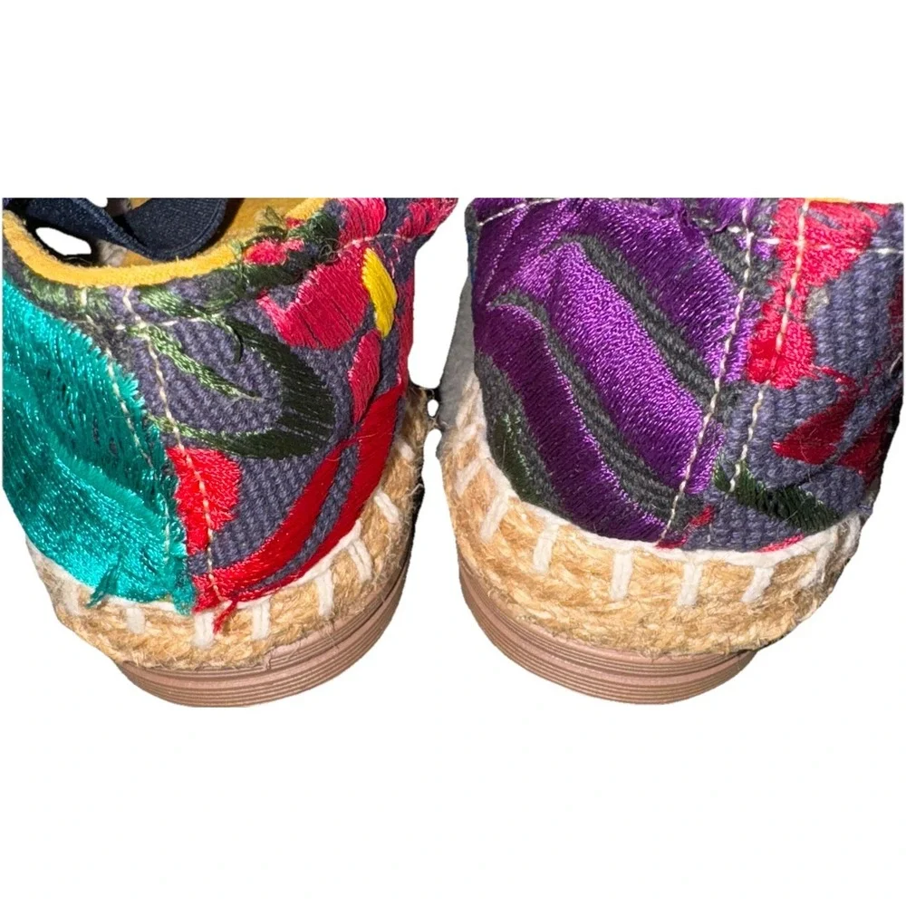 Tzotzil Espadrille Flats Embroidered Artisan Art Shoes Comfort Women's 23 US 6